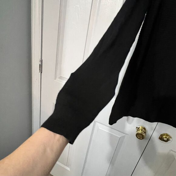 Trouve M Lightweight Ribbed Knit Black Women's Top Goth Y2K Bella‎ Sheer - Picture 6 of 8